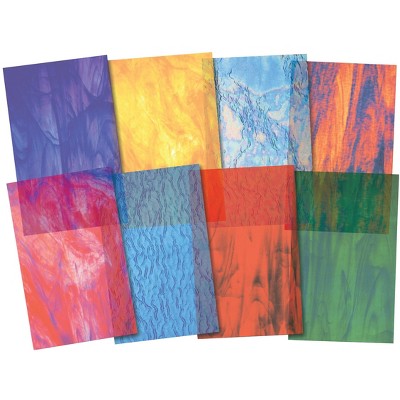 Roylco Stained Glass Craft Paper, 5-1/2 x 8-1/2 Inches, Assorted Colors, pk of 24