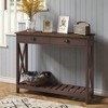 ORRD 40" Farmhouse Console Table with Drawer, Narrow Rustic Entryway Sofa Table with Storage Shelf（White） - 3 of 4