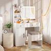 Costway Vanity Set Dressing Table and Chair Set with 3 Lighting Modes & Mirror and Lights White/Black - 4 of 4