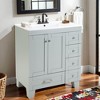 ORRD 30" Blue Grey Bathroom Vanity with Ceramic Sink, Solid Wood Frame, Soft-Close Drawers & Multi-Organizer Storage - 2 of 4