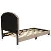 Poundex, Twin Upholstered Bed Frame with Slats in Burlap Fabric - 2 of 4
