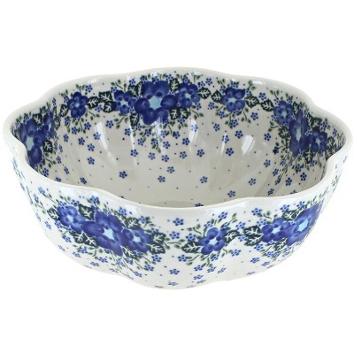 Blue Rose Polish Pottery Melanie Large Scallop Bowl