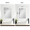 Amanti Art Mirror Makeover Bathroom Mirror Frame Border Kit - Fully Assembled Peel and Stick Frame - Mirror NOT Included - Cabinet White Narrow Trim - 3 of 4