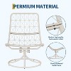 GAOMON Oversize Swivel Plush Lounge Chair with Metal Rocking Base, Rattan Rocking Papasan Chair with 6.3" Comfy Deep Seat Thick Cushion-Beige - 4 of 4