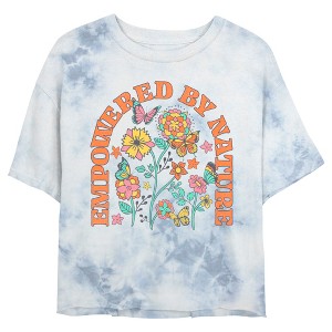 Juniors Womens Lost Gods Empowered by Nature Botanical Crop T-Shirt - 1 of 4