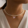 Boersma Elegant White Pearl Choker Necklace – Small Round Pearl Butterfly Pendant, Fashion Jewelry for Women, Wedding & Party Accessories - 4 of 4