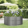 vidaXL Garden Raised Bed Grey Powder-coated steel Large Durable - 2 of 4