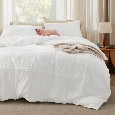 Bedsure | Solid Minimalist Embroidery Duvet Cover Set Cozy and Stylish Bedding Set