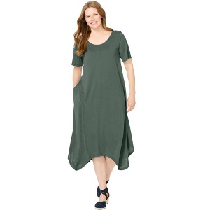 Woman Within Drape Hem Dress - 1 of 4