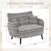 Oversized Boucle Striped Accent Chair, Upholstered Armchair with Side Storage Pocket and Wood Legs, Lounge Chair for Living Room-Koiai - 4 of 4