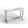 HomeRoots 47" Silver Mirrored Glass And Faux Crystals Console Table With Shelf - 4 of 4