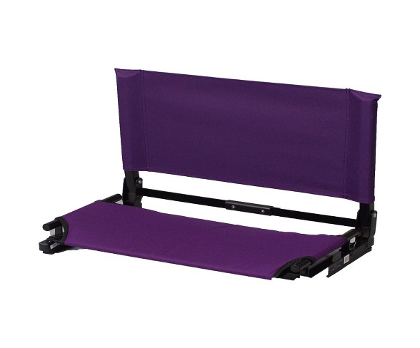 Stadium Chair Deluxe Game Changer Portable Folding Canvas Bleacher Seat, Purple