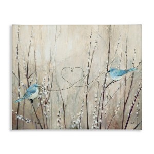 Stupell Industries Love Birds with Heart Shape Canvas Wall Art - 1 of 4