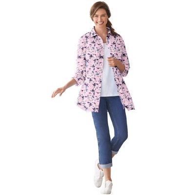 Woman Within Plus Size Perfect Long Sleeve Shirt