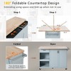 55.7'' Large Kitchen Island with Power Outlet,2 Drop Leaf,Rolling Kitchen Cart on 5 Wheels, Spice & Towel Rack for Kitchen, Dining Room - 3 of 4