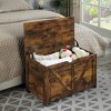 ORRD Rustic Brown Storage Bench, Retro Toy Chest with Hinged Lid, Entryway Organizer Box, Easy Assembly - 2 of 4