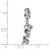 Black Bow Jewelry Sterling Silver and Pink Crystal LOVE Dangle Bead Charm - 4 of 4