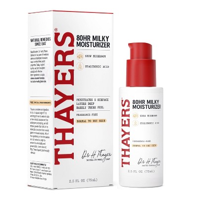 Thayers Remedies 80 Hour Hydrating Milky Liquid Moisturizer with Hyaluronic Acid - 2.5 fl oz: For Face, Normal to Very Dry Skin, Paraben-Free, Vegan