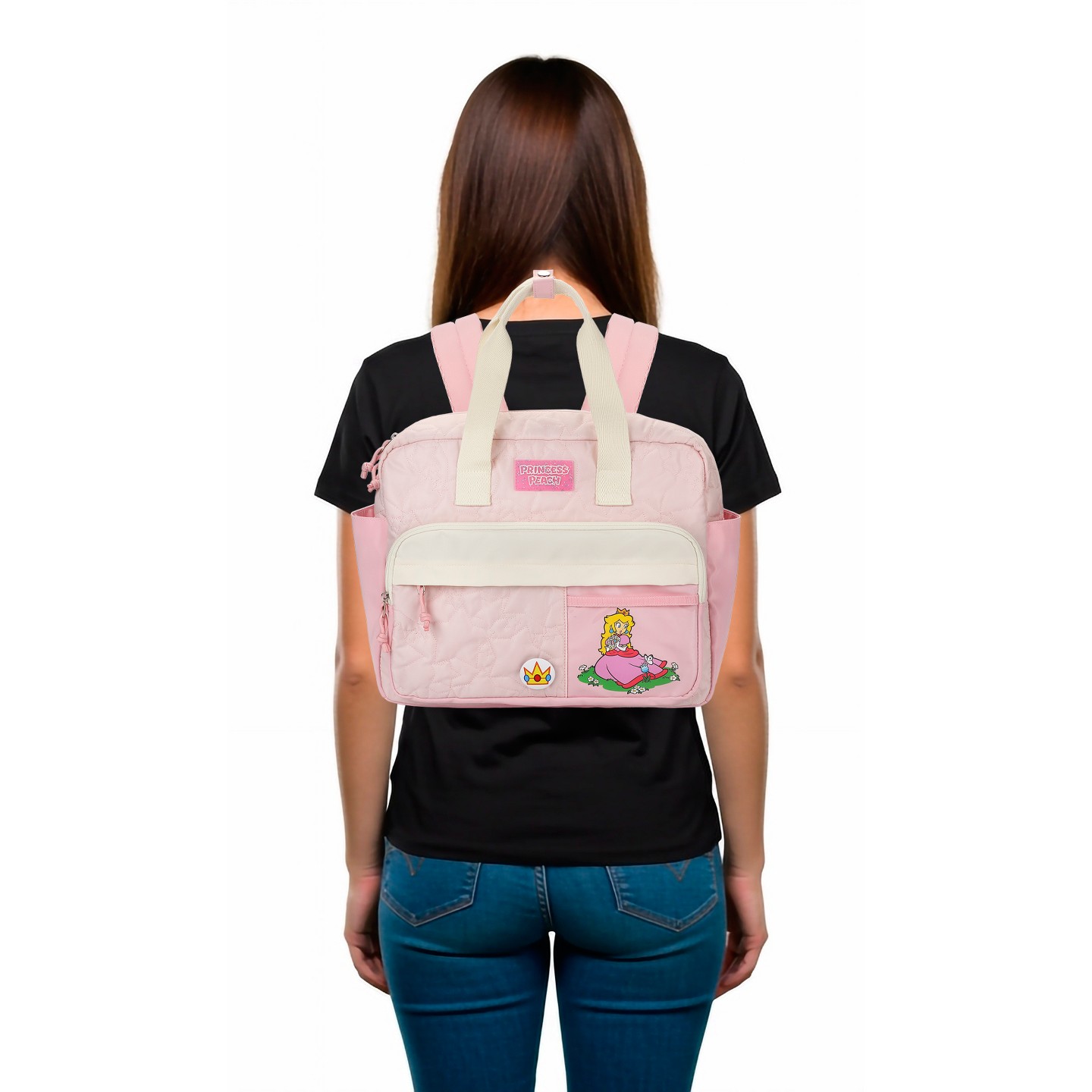 Рюкзак Super Mario Bros Pink Adult Mini with Character Icons and Adjustable Straps, цвет: Розовый — фото 7