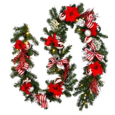 National Tree Company 9 ft. Decorative Collection Ornament Garland with Battery Operated LED Lights