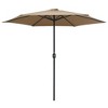 vidaXL Sturdy Outdoor Parasol with Aluminum Pole, 106.3"x96.9", UV Protective Polyester Cover, Crank Mechanism, Taupe Color - 2 of 4