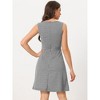 INSPIRE CHIC Women's Plaid Sleeveless Fit A-Line Houndstooth Work Mini Dress - 4 of 4