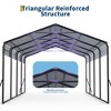 10x15 FT Metal Carport, Heavy Duty Carports Canopy with Galvanized Steel Frame & Roof, Outdoor Garage Car Port All-Weather, Outdoor Galvanized Shelter - 3 of 4