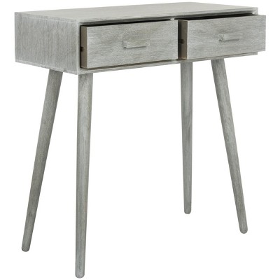 Transitional Slate Grey Rectangular 2-Drawer Console Table
