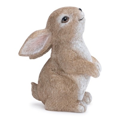 Adorable Beige Resin Bunny Figurines Set for Spring Decor