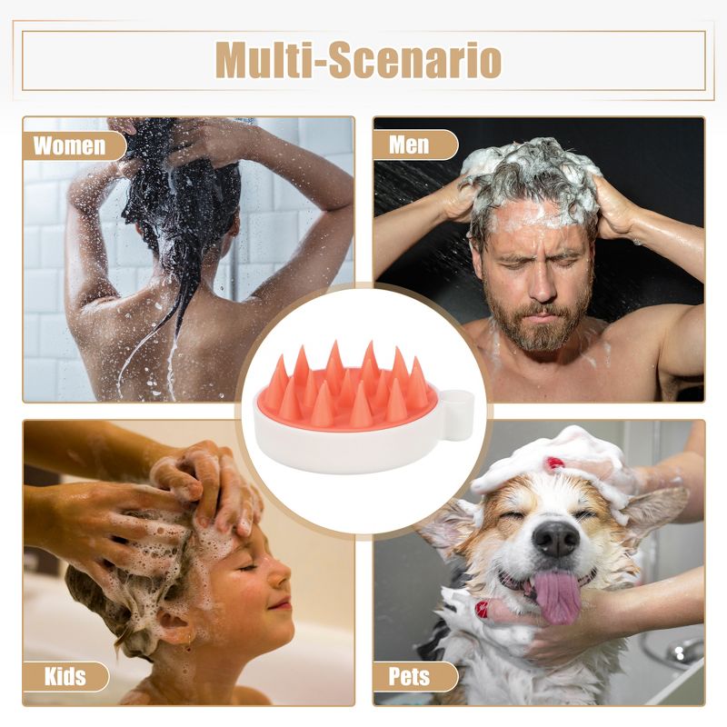 Unique Bargains Hair Scalp Massager Shampoo Brush 3.62"x3.07"x1.38", 5 of 7