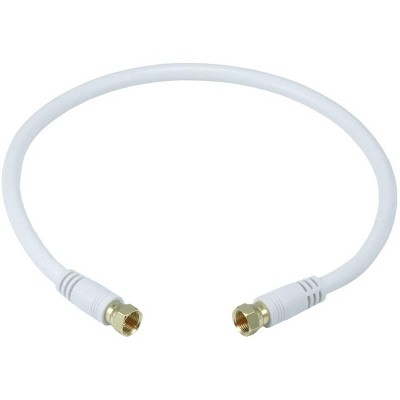 Monoprice Coaxial Cable - 1.5 Feet - White | 18awg, 75ohm, Rg6