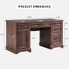 SinCiDo 58" Farmhouse Executive Desk, Embossed Texture Computer Desk with Drawers & Cabinet, Writing Table for Home Office - 2 of 4