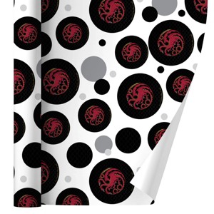 House Of Dragon Targaryen Sigil Scales Gift Wrap 30" x 72" - 1 of 4