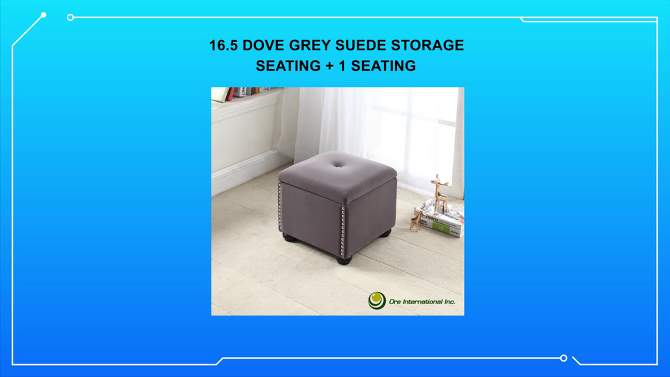 Storage Bench with Seat 16.5" - Dove Gray - Ore International, 2 of 6, play video