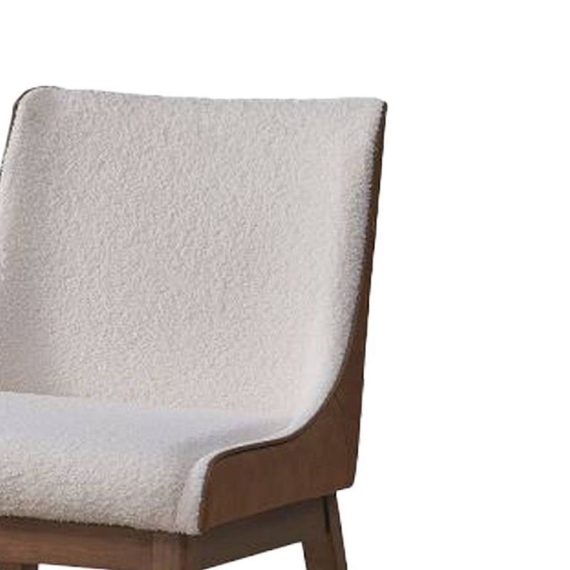 21.26&#34; Ginny Dining Chair White Boucle, Brown Velvet &#38; Walnut Finish - Acme Furniture, 3 of 8