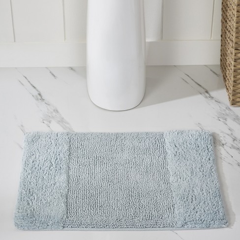 Nueva Bath Rugs 2piece Non Skid Bath Mats Rug Plush Blue & Gray No