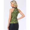 INSPIRE CHIC Women's Halter Neck Sleeveless Stretchy Slim Fit Party Ruched Top - 4 of 4