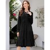 Women's Fall Long Sleeve Dresses Casual Boho Ruffle Neck Tiered A Line Flowy Wedding Guest Midi Dress - 2 of 4
