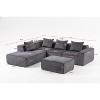 CAVINAS Comfy Corduroy Sofa with 5 Seaters,U Shape Sectional Sofa with Flexible Modular Configuration,Sofa Couch for Living Room Furniture - 3 of 4