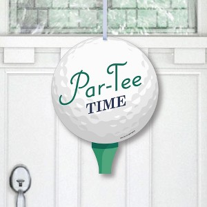 Big Dot of Happiness Par-Tee Time - Golf - Hanging Porch Birthday or Retirement Party Outdoor Decorations - Front Door Decor - 1 Piece Sign - 1 of 4