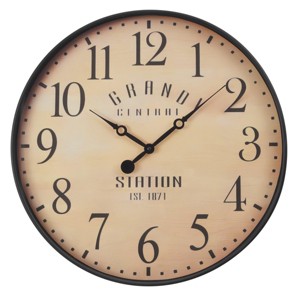 FURNIinspire Wall Clocks Living Room Modern Round Hanging Clock Aged Timepiece Vintage Wall Decor for Bedroom, Office, Brown, 20"*20"*1.75" - 1 of 4