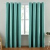 Home Mart Goods 2 Piece Teal Solid Silky Geometric Embossed Blackout Grommet Window Curtain Panel Set - 108" Long - 2 of 4