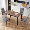 PAGED Set of 4  Velvet Dining Chairs with High Backrest & Golden Legs,Elegant Armless Chairs with Space-Saving Design for Kitchen,Living Room - 2 of 4