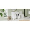 LOVMOR 30-inch Bathroom Vanity with Ceramic Sink, Modern White Single Bathroom Cabinet with 2 Doors and a Shelf, Soft Close Doors - 2 of 2