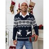 Clearlove Mens Ugly Christmas Sweaters Snowflakes Holiday Reindeer Printed Shawl Collar Knitted Long Sleeve Pullover Jumpers - 4 of 4