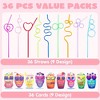 Joyfy 36/32 Packs Valentines Day Party Favor Straws with Cards for Kids' Classroom Exchange Gifts Reusable Drinking Straws for School Valentine Party - 3 of 4