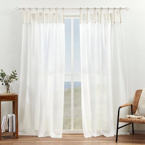 Set Of 2 Hawkins Bronze Ring Top Sheer Curtain Panels Natural - Exclusive  Home : Target