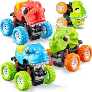 Joyfy Dinosaur Toys for 2 3 4 5 Year Old Boys, Push & Pull Friction Powered Dinosaur Monster Truck Vehicles for Toddlers Preschoolers Birthday Gifts - 1 of 4