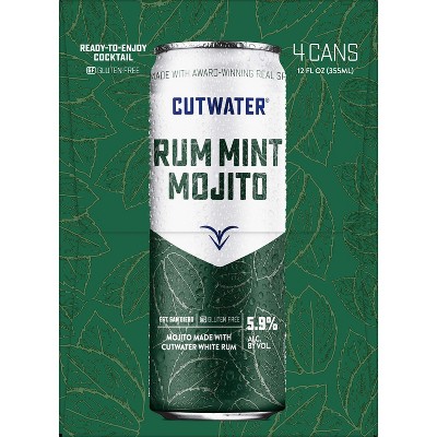 Cutwater Rum Mint Mojito Cocktail - 4pk/355ml Cans