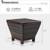PE Wicker Side Table with Storage, Small Patio Storage Bin Container for Hose Cushion Towel, Brown - 2 of 4